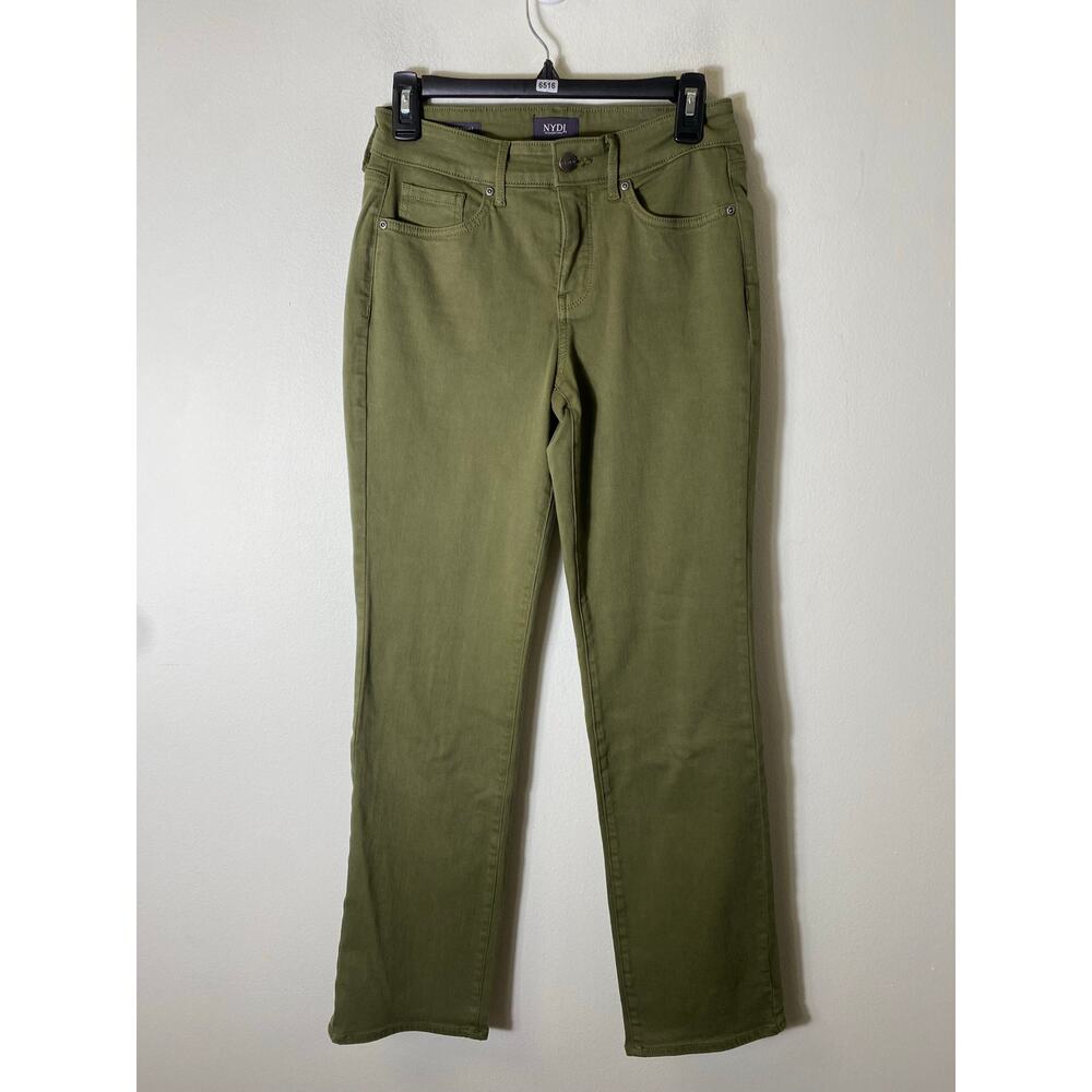 NYDJ Women's Straight Leg Jeans in Olive Green